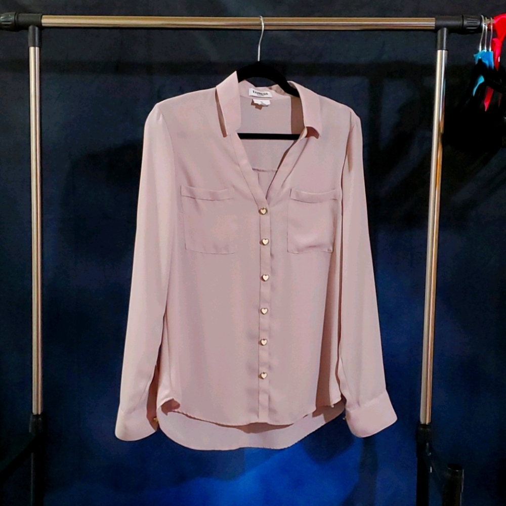 Heart mauve button down